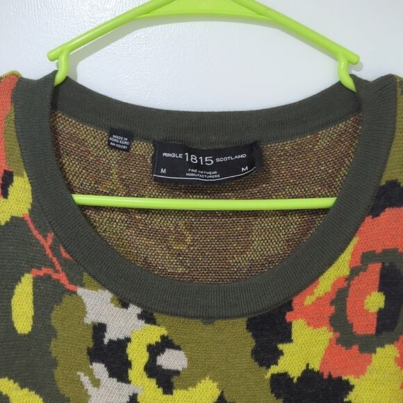 Pringle of Scotland 1815 Merino Wool Sweater Dress Women's M Knit Artsy Abstract - Picture 3 of 8